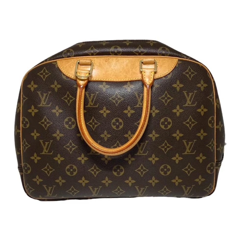 Louis Vuitton Monogram Deauville Canvas Brown and Tan Top-Handle Bag vintage - Picture 2 of 9